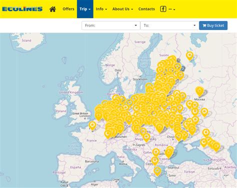 ecolines bus routes western europe.